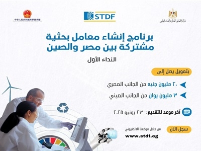 هيئة تمويل العلوم: فتح باب التقدم لإنشاء معامل بحثية بين مصر والصين