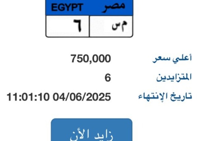بوابة مرور مصر الإلكترونية تتطرح لوحة مميزة سعرها 750 ألف جنية