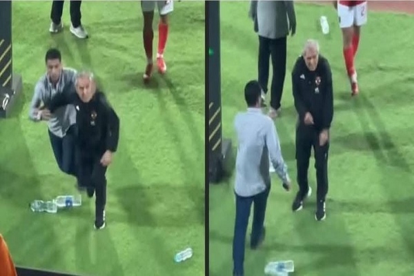 الجماهير استقبلت كولر عقب توديع دوري الأبطال بزجاجات المياه