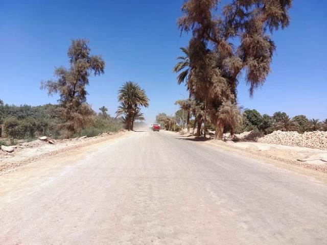 محافظ أسوان يتابع مشروع رصف طريق إدفو