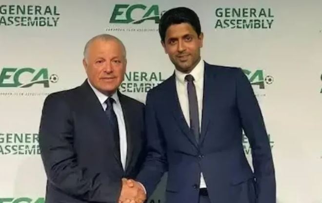رئيس نادي باريس سان جيرمان يهنىء أبو ريدة بعضوية مجلس فيفا