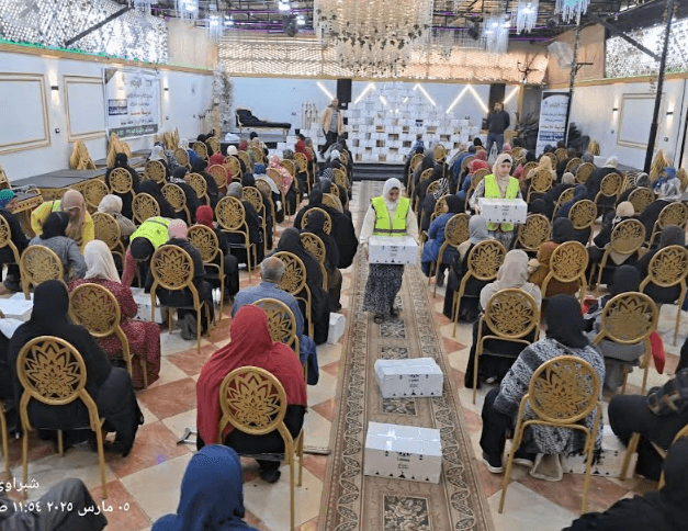 احتفالية لتوزيع كراتين رمضان لدعم 3 قرى بالشرقية