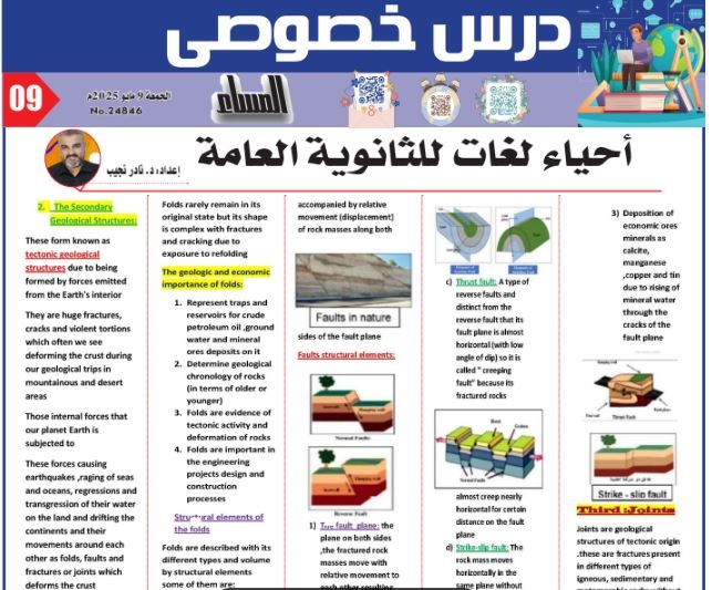 لطلاب لغات.. مراجعة جيوليوجيا وأحياء للصف الثالث الثانوي 2025