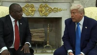 Trump Shows Clip to Ramaphosa, Clashes with Reporter