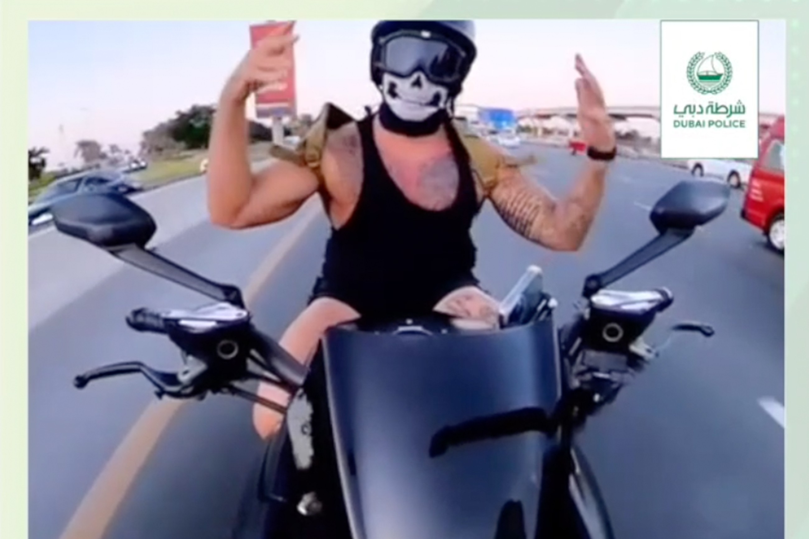VIDEO: Dubai Police summon young biker for performing dangerous stunts at excessive speed