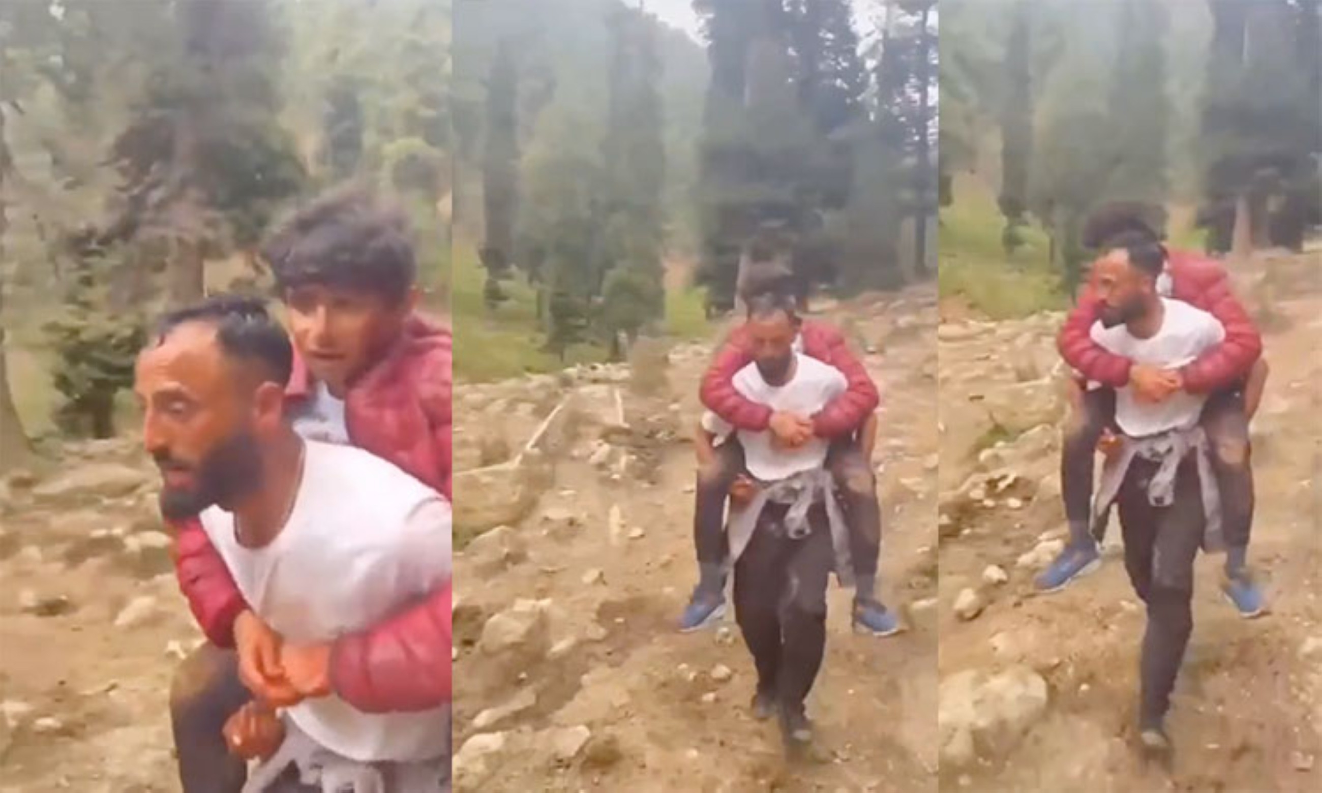 Video of Kashmiri man carrying injured tourist to safety goes viral