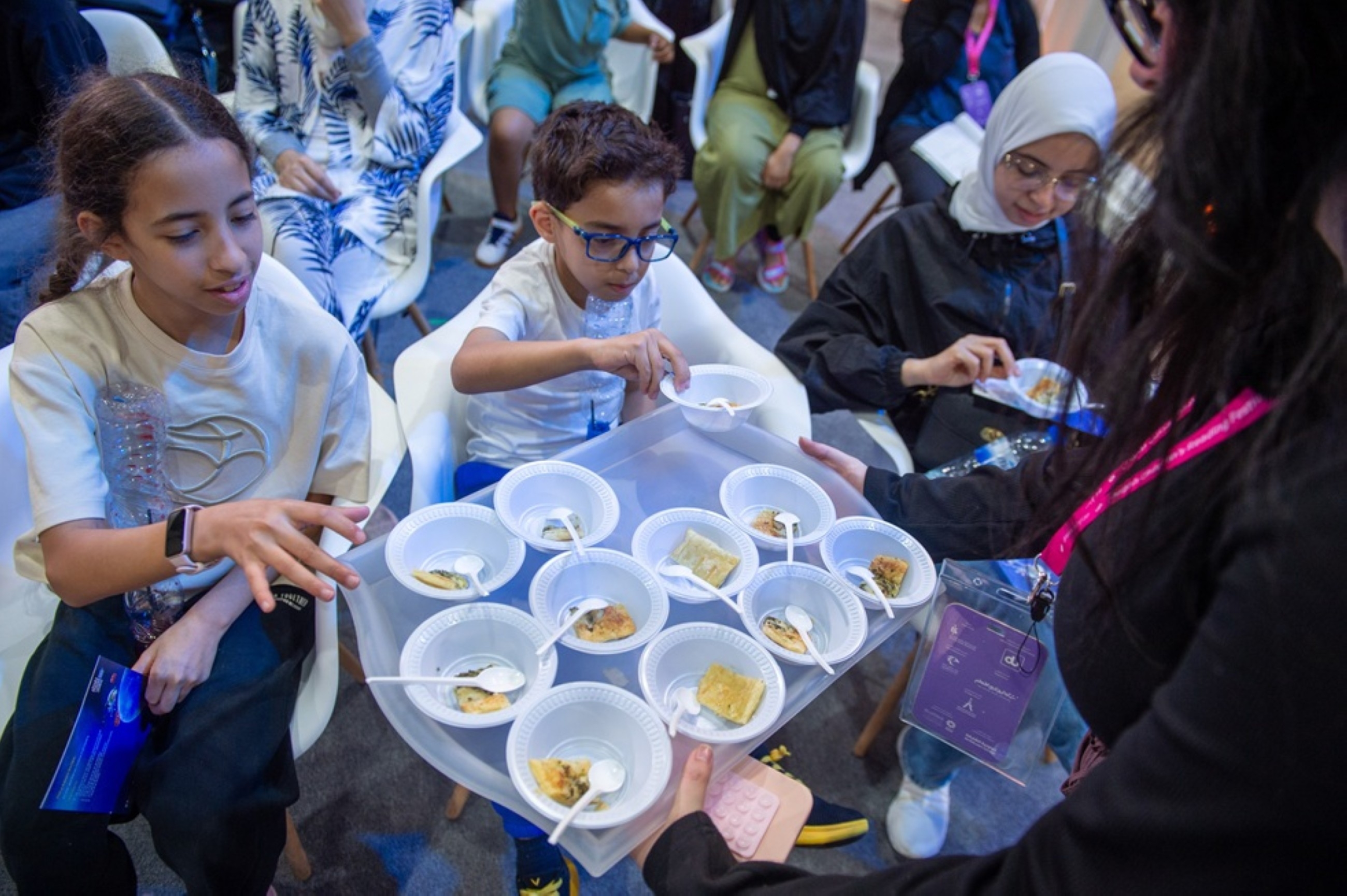 Kids at SCRF love delicious Palestinian pastry