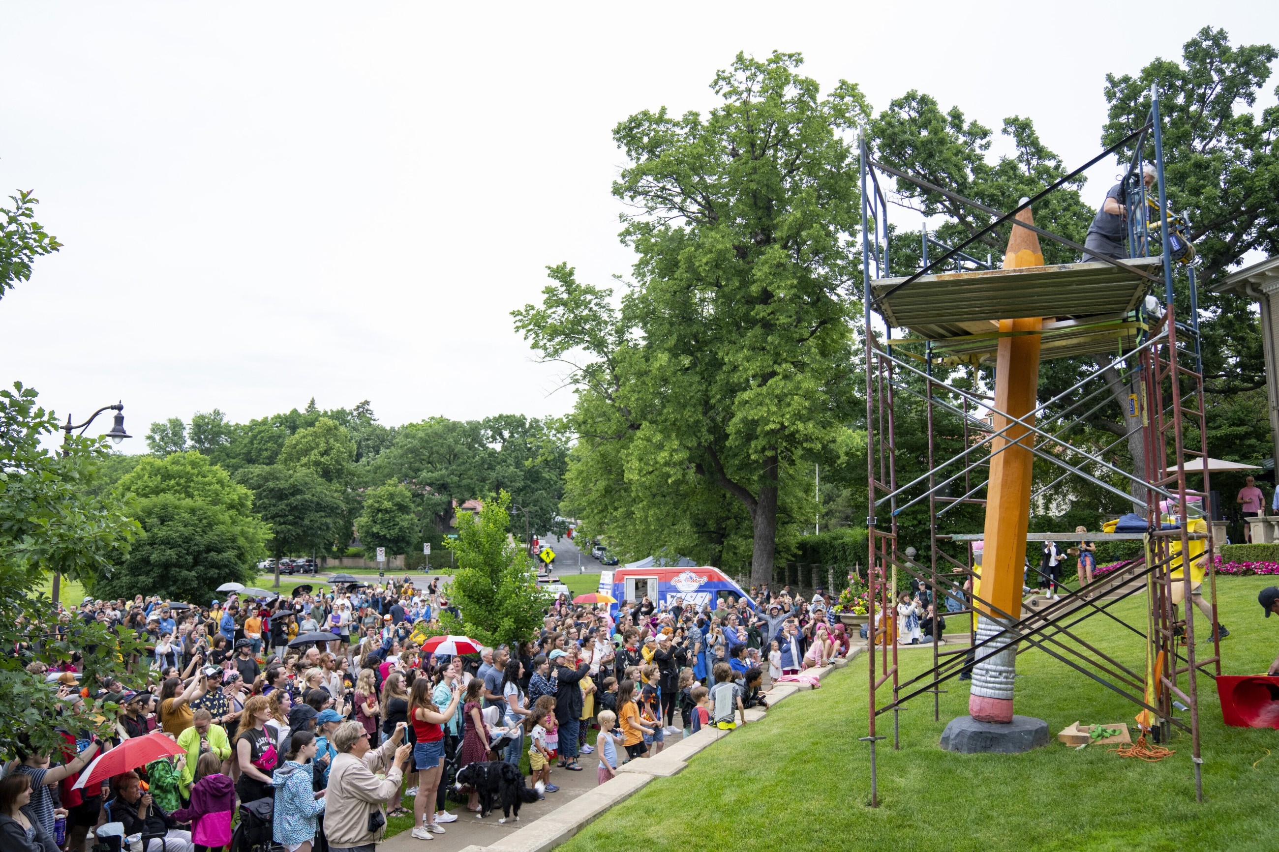 Why a Minneapolis neighbourhood sharpens a giant pencil every year