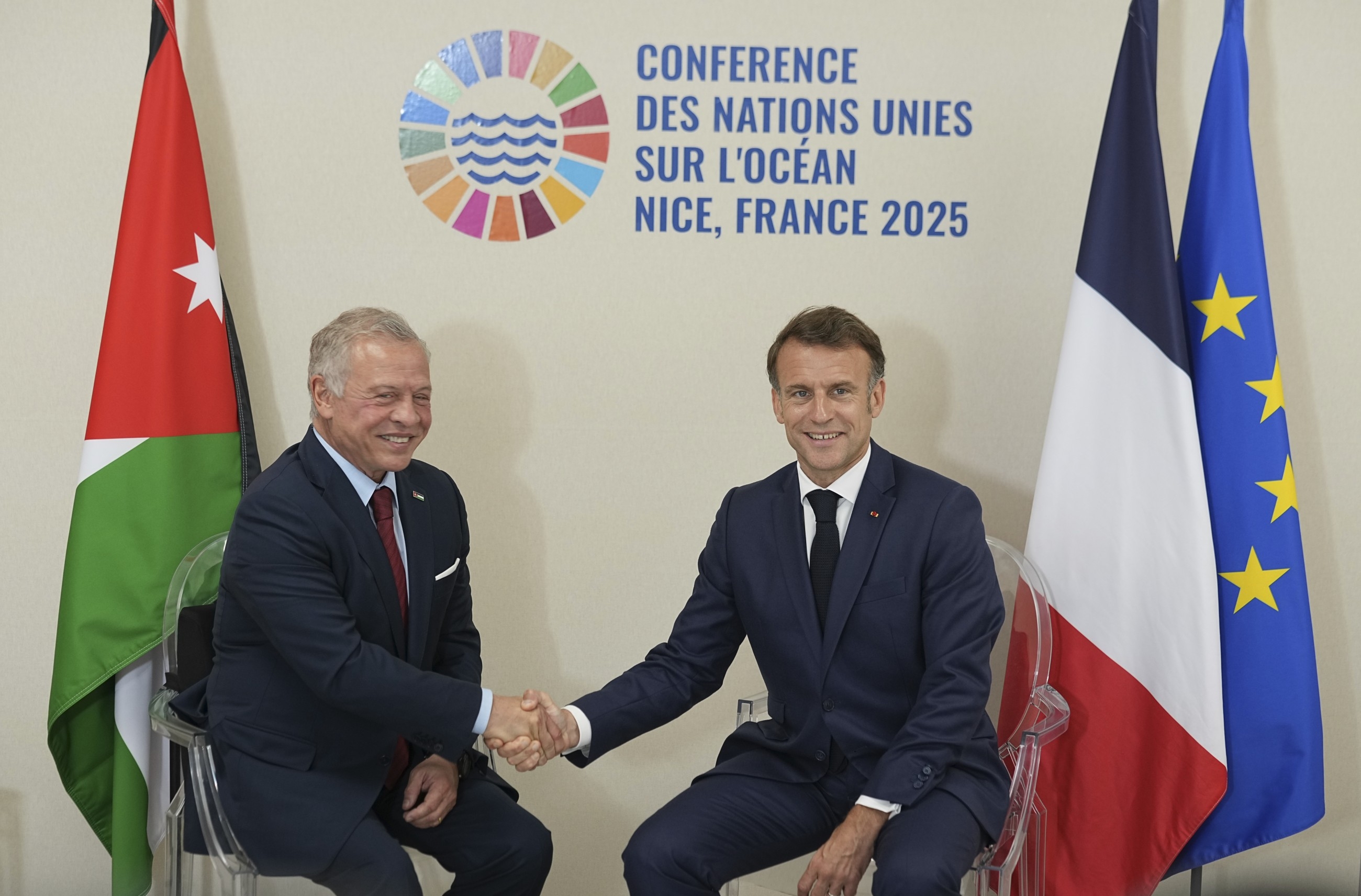 Granting Palestinians their full legitimate rights only way to stabilise region, Jordan King tells Macron