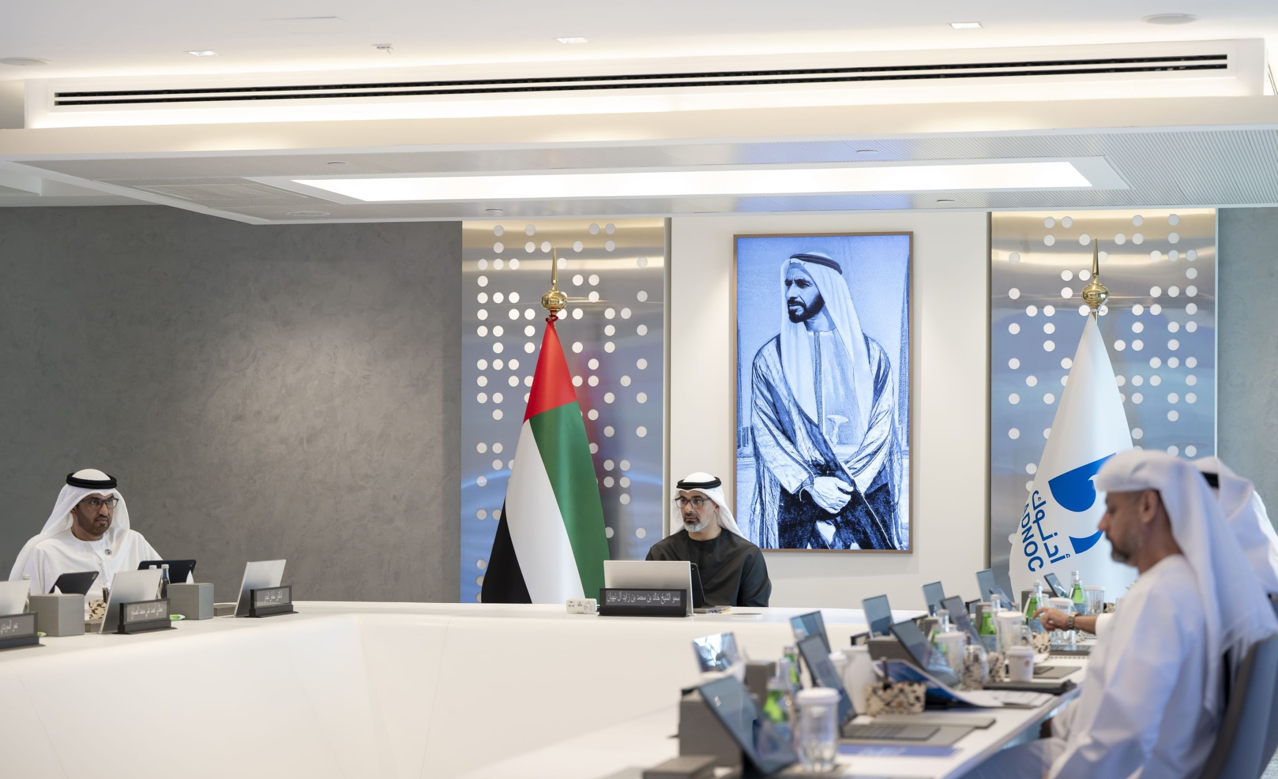 Sheikh Khaled reviews Adnoc's performance, praises its ongoing progress