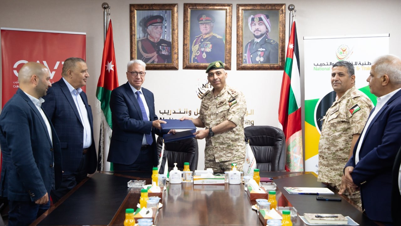 مذكرة تفاهم بين الشركة الوطنية للتشغيل والتدريب وكلية التدريب المهني المتقدم في الأردن – أحد برامج مؤسسة ولي العهد