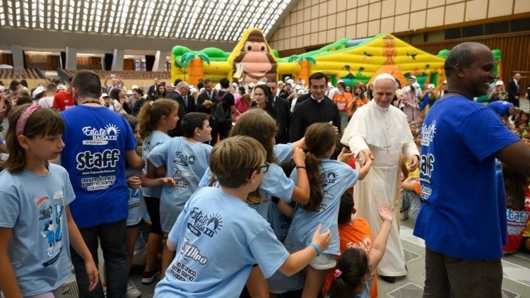 Ukrainian and Vatican summer camp children receive visit by Pope Leo
