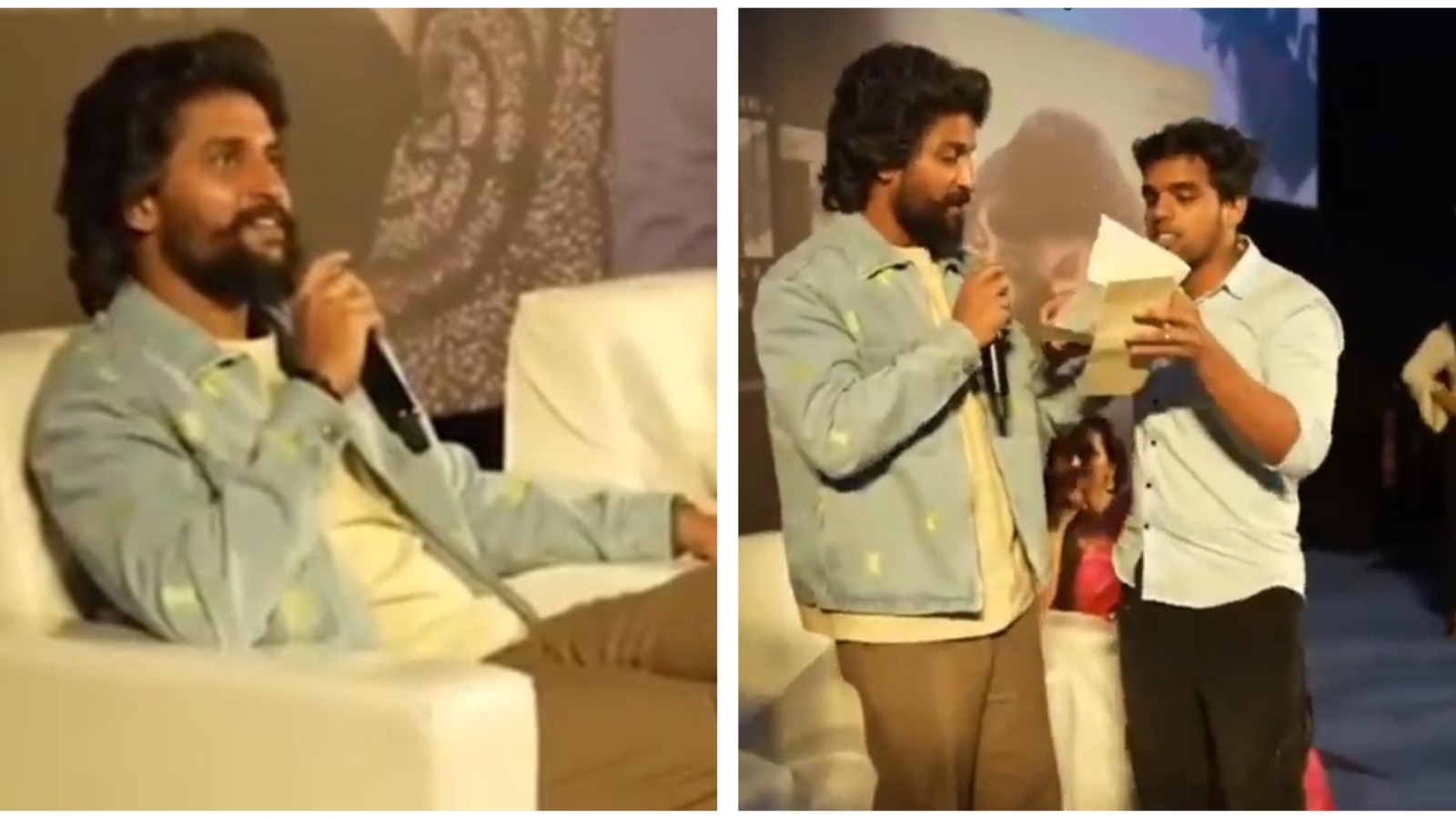 Nani's warm gesture to a fan pitching a film script at HIT 3 event wins hearts. Watch