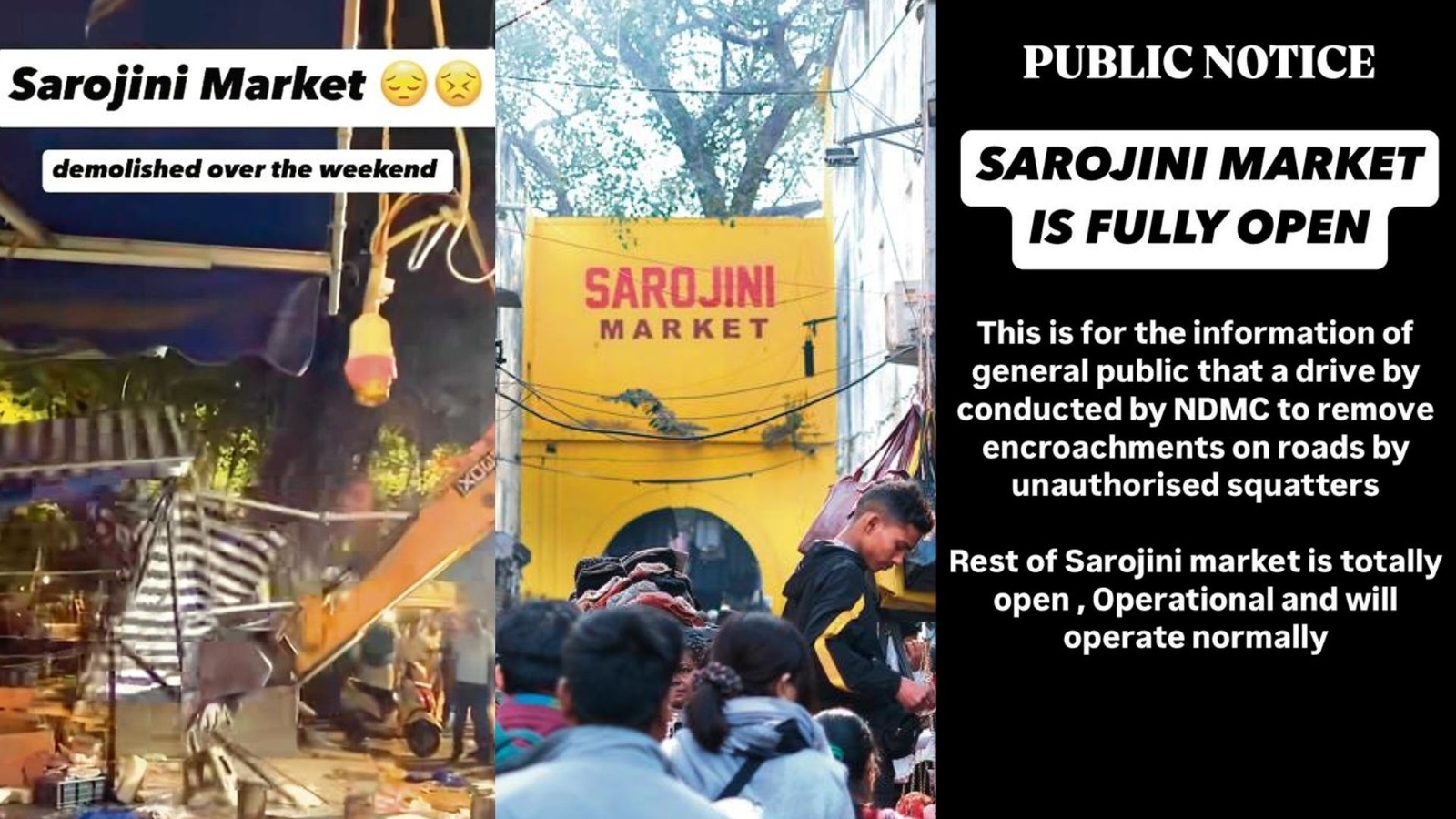 Fact check: Delhi's Sarojini Market is open! Not being demolished as per viral Insta reel that has left shoppers anxious