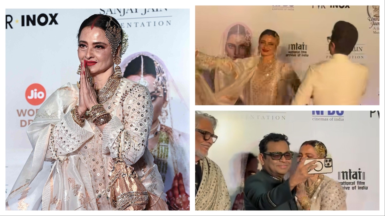 Rekha twirls, gets Anil Kapoor to dance, enjoys selfie moment with AR Rahman at Umrao Jaan screening. Watch