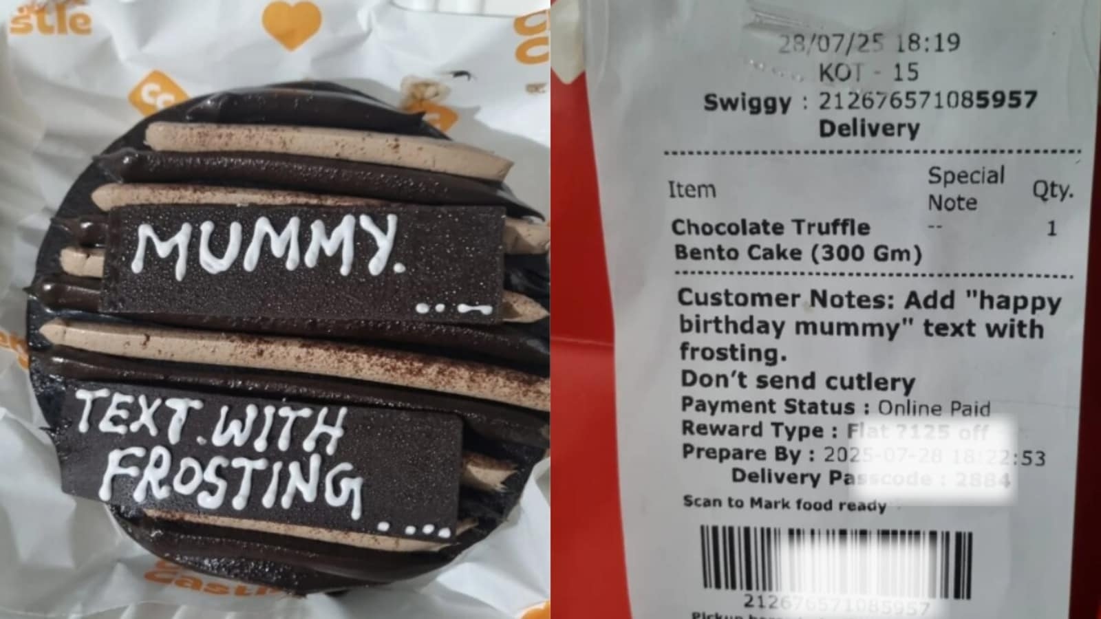 ‘Mummy text with frosting': Delhi bakery takes cake instruction too literally, internet can't stop laughing