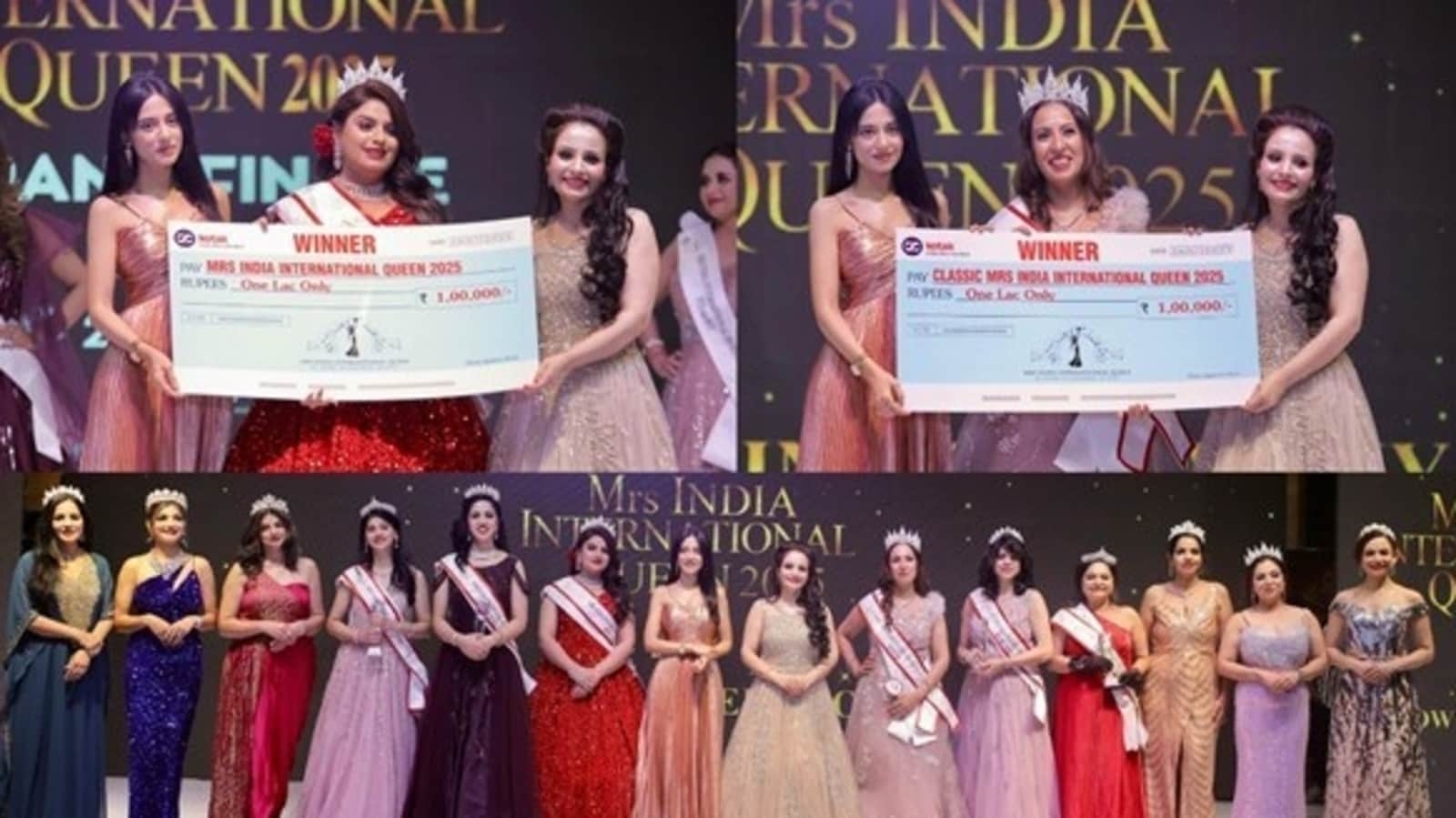 Mrs. Kanupriya Mohan & Dr. Ritu Bir Crowned by Amrita Rao & Ankita Saroha at Mrs India International Queen 2025