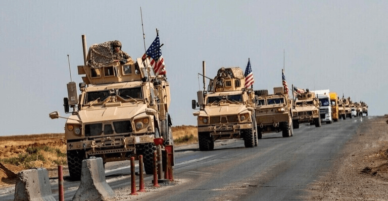 Large US military convoy departs Syria's Hasakah for Iraq as troop drawdown continues
