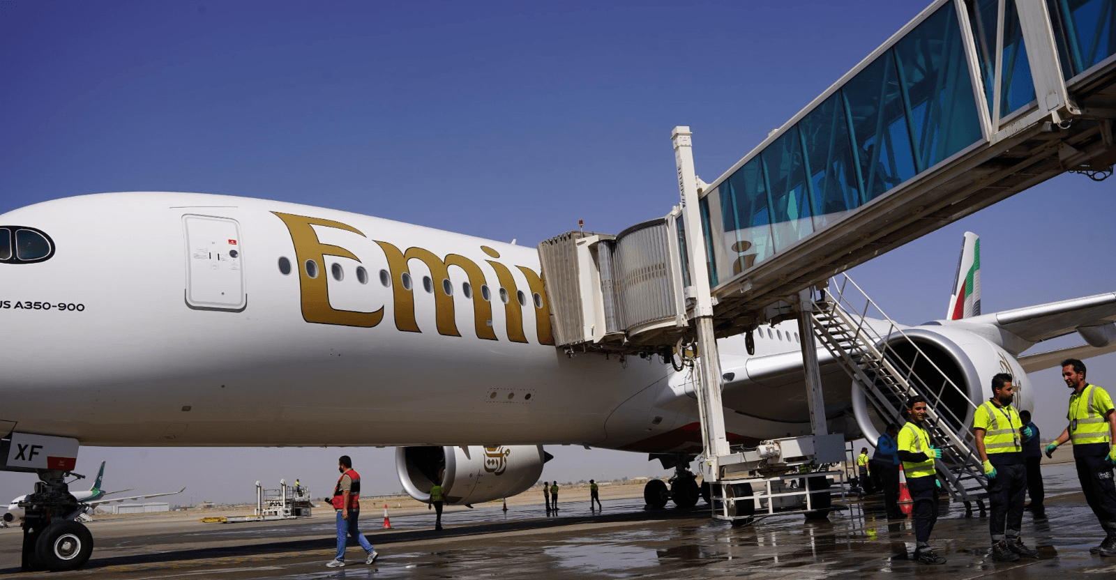 Baghdad airport welcomes first Emirates Airbus A350 flight