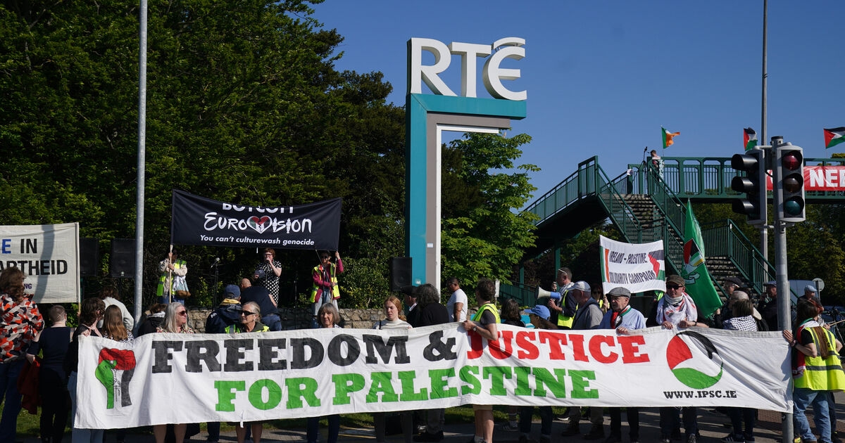 Protesters call for RTÉ and BBC boycott of Eurovision