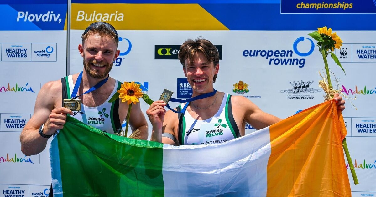 Fintan McCarthy and Konan Pazzaia win bronze for Ireland at European Rowing Championships