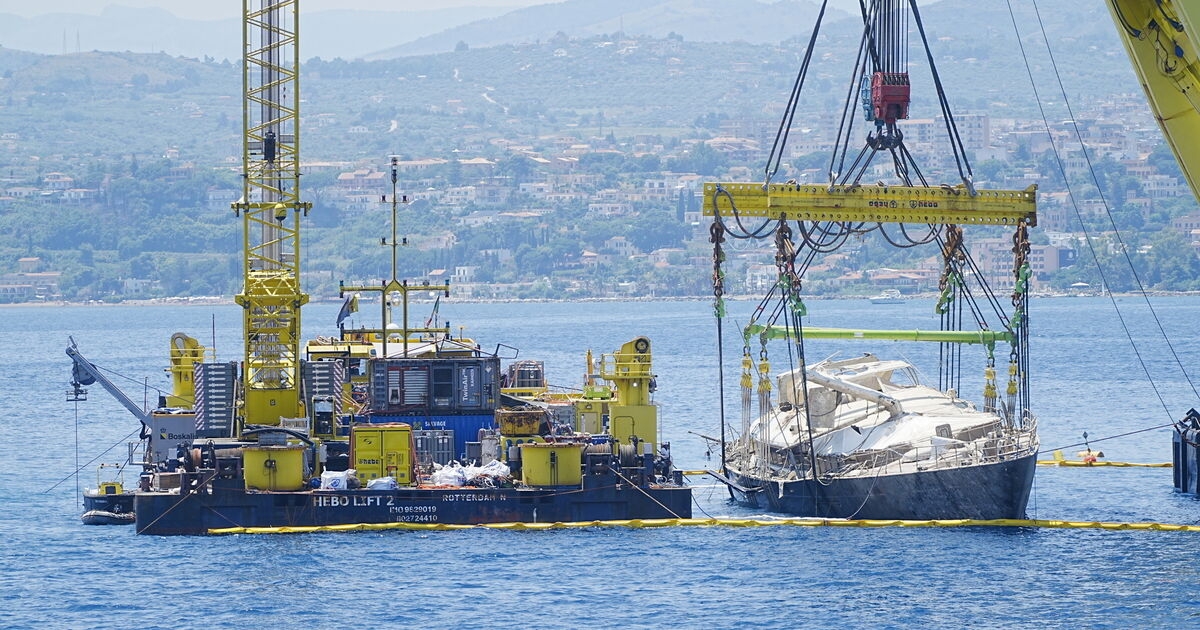 Mike Lynch's superyacht fully raised above water for first time since it sank