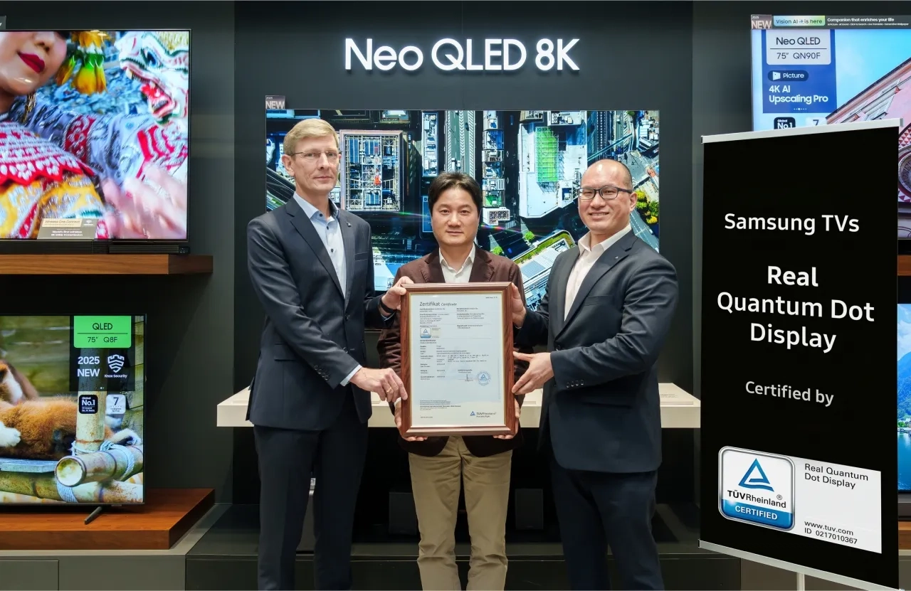 شاشات ‘QLED' من سامسونج تحصل على شهادة ‘Real Quantum Dot Display' من ‘TÜV Rheinland'