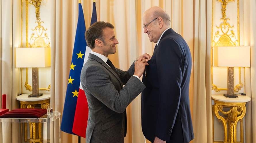 President Macron awards former PM Mikati the French Legion of Honor in tribute to Lebanon