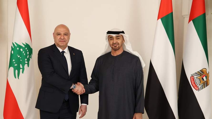 Lebanon's president wraps up UAE visit with pledges of support and cooperation — joint statement