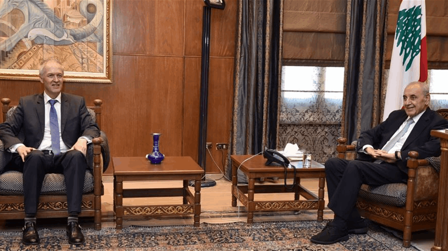 بري بحث مع كاريه في برامج البنك الدولي لاعادة الاعمار