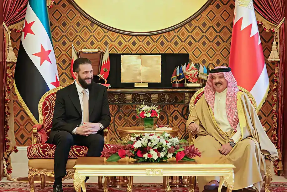 Syria's Al-Sharaa Discusses Regional Affairs with Bahrain's King