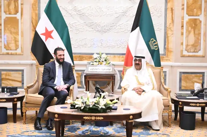 Official Visit: Syria's Al-Sharaa Meets Kuwaiti Emir