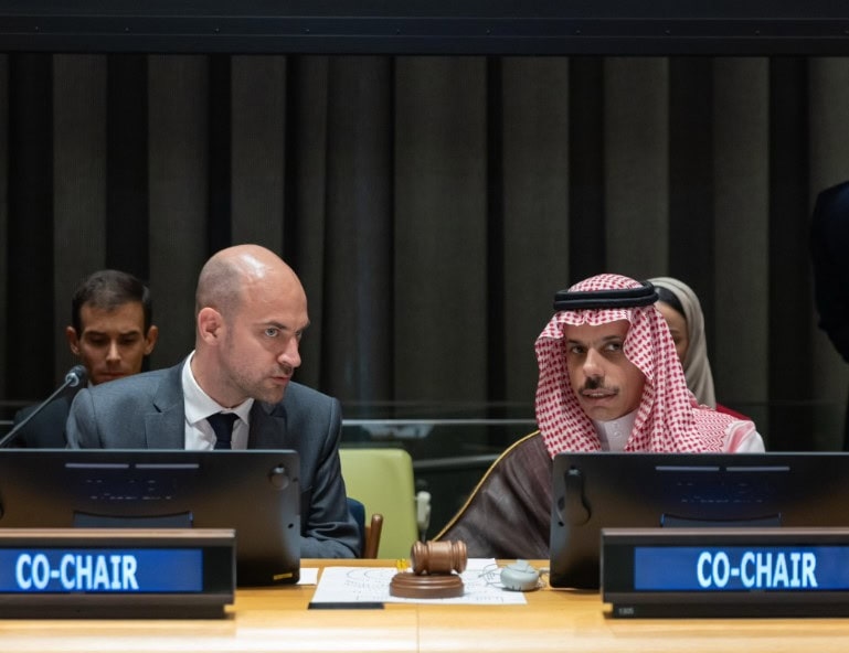 Saudi Arabia Urges World to Back Two-State Solution Conference's Final Document