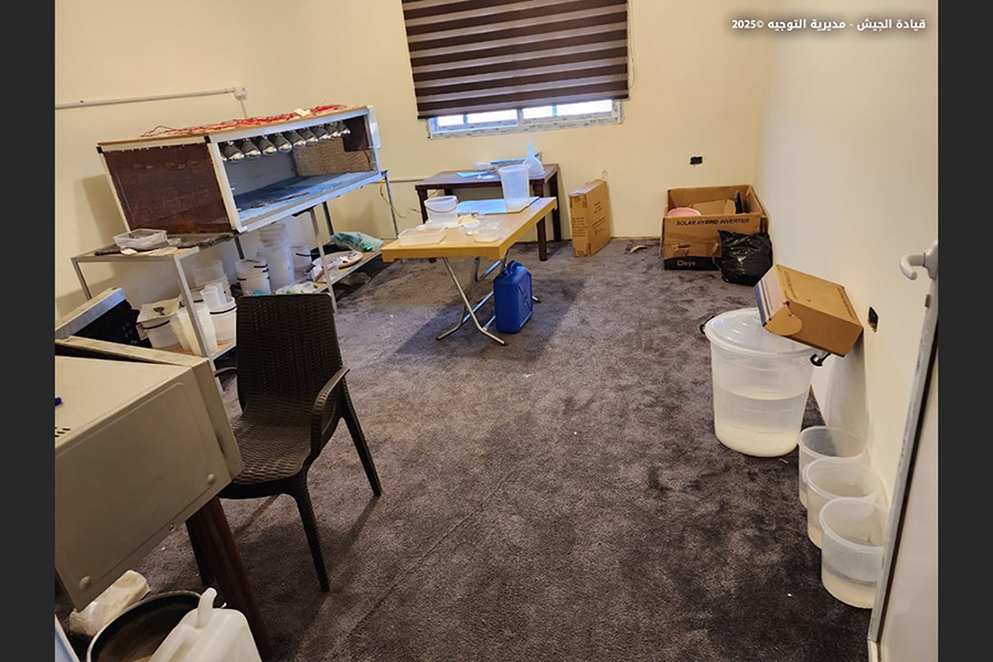 Raids and arrests of individuals for the crime of shooting, along with the seizure of equipment and materials for the production of captagon