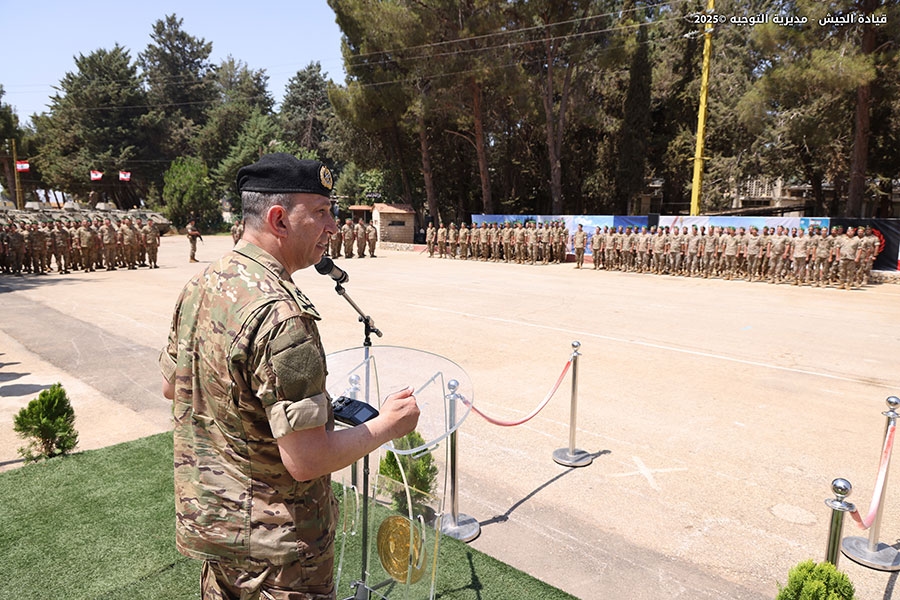 The LAF Commander inspects LAF posts, fortifications, and newly established facilities along the southern border, as well as military units in the Bekaa, the North, and Beirut, and visits families of