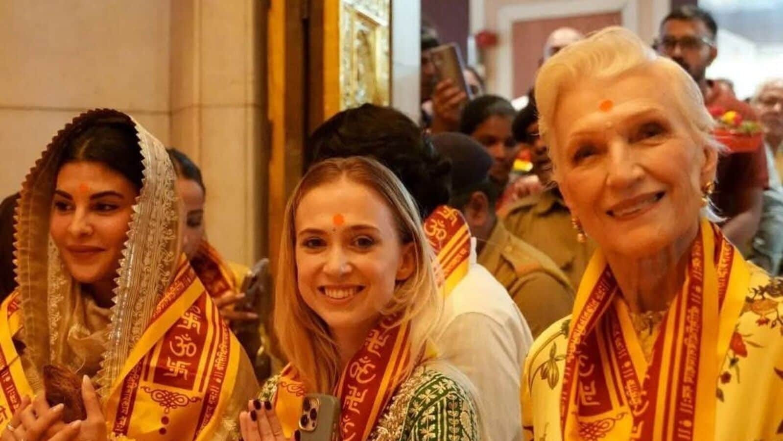 Jacqueline Fernandez visits Siddhivinayak Temple with Elon Musk's mom Maye on Easter, calls her ‘friend'