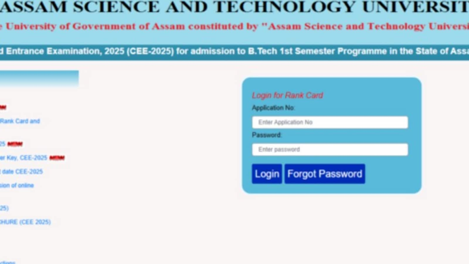 Assam CEE Results 2025 OUT at astu.ac.in; Check steps to download, other details