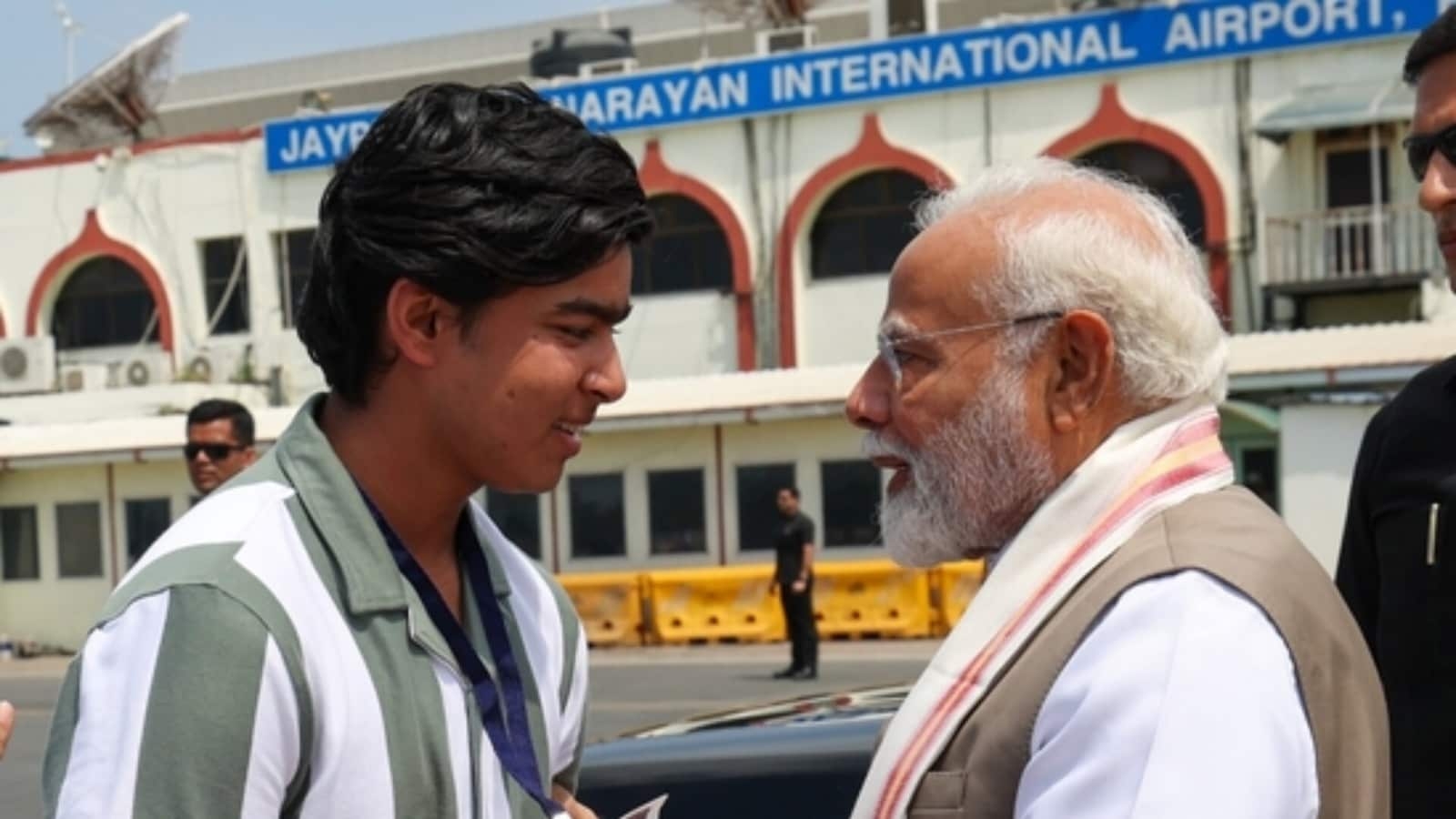 PM Modi interacts with 14-year-old IPL sensation Vaibhav Suryavanshi at Patna airport