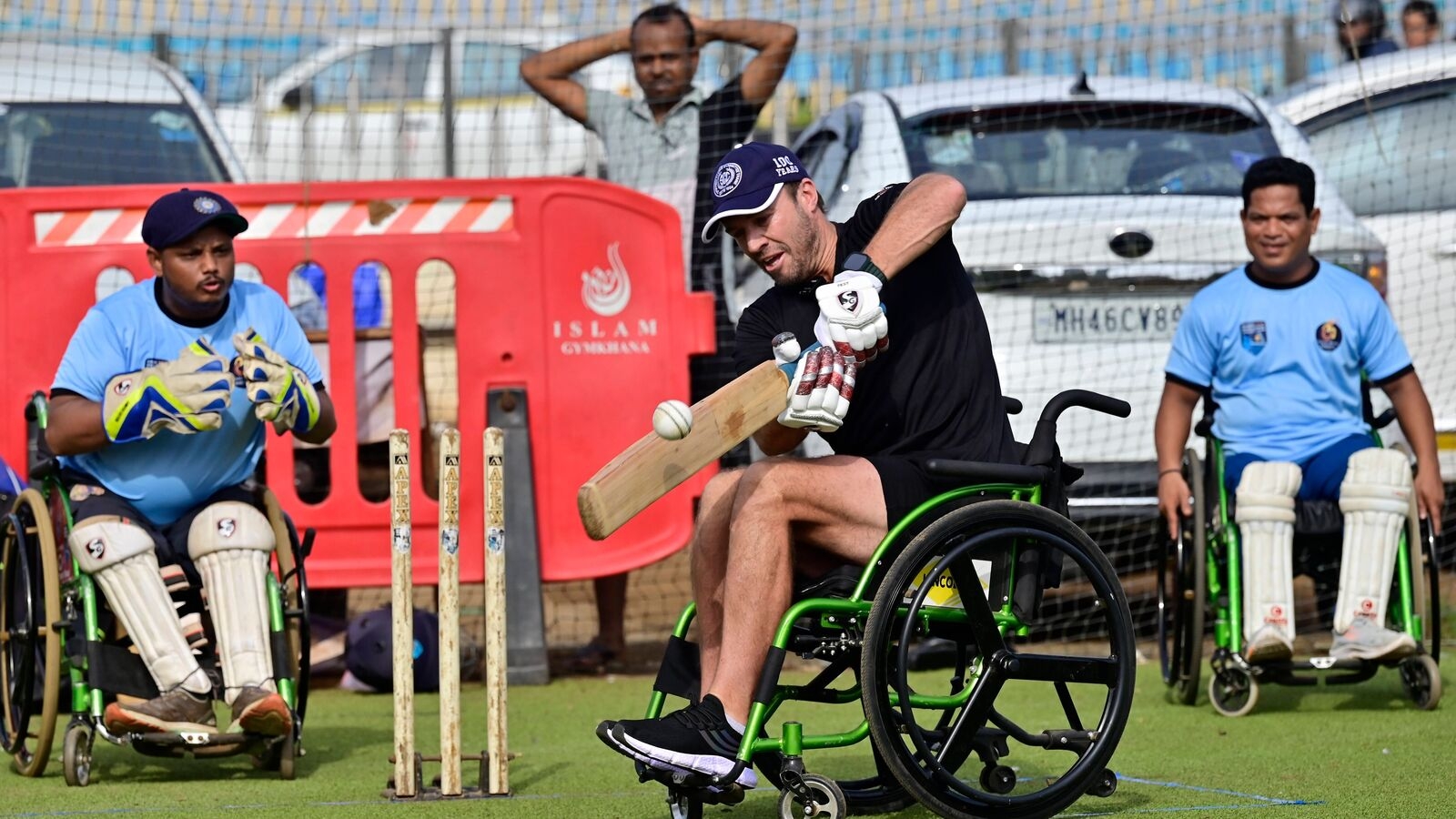 AB de Villiers plays wheelchair cricket in Mumbai, delights fans with inspiring gesture
