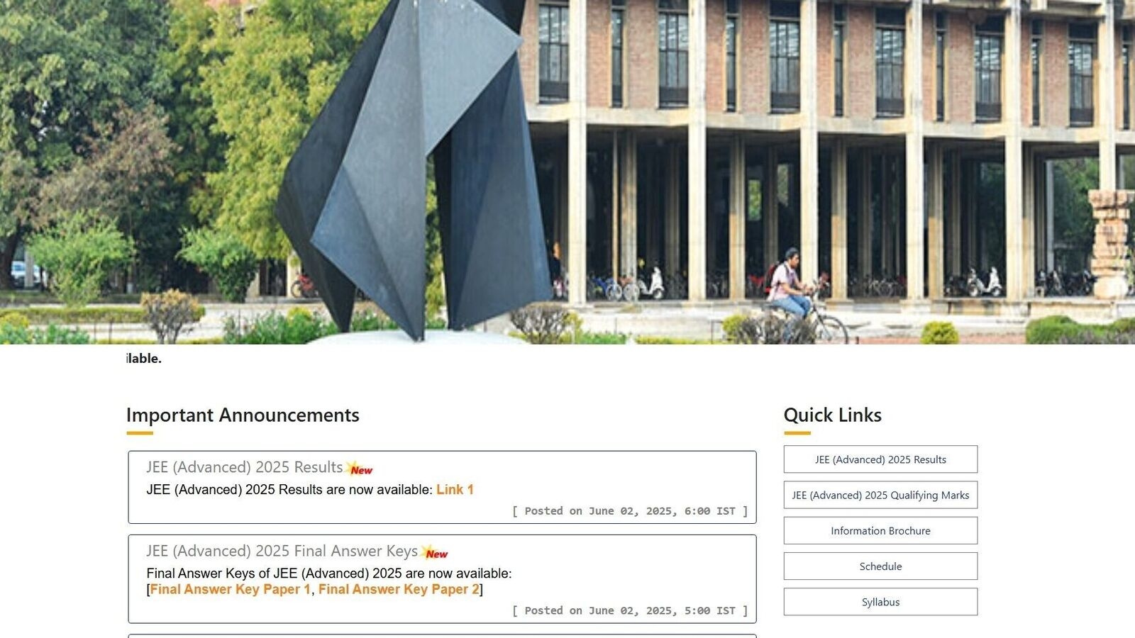 JEE Advanced 2025 Result OUT! Check marks, qualifying status, cutoff at jeeadv.ac.in