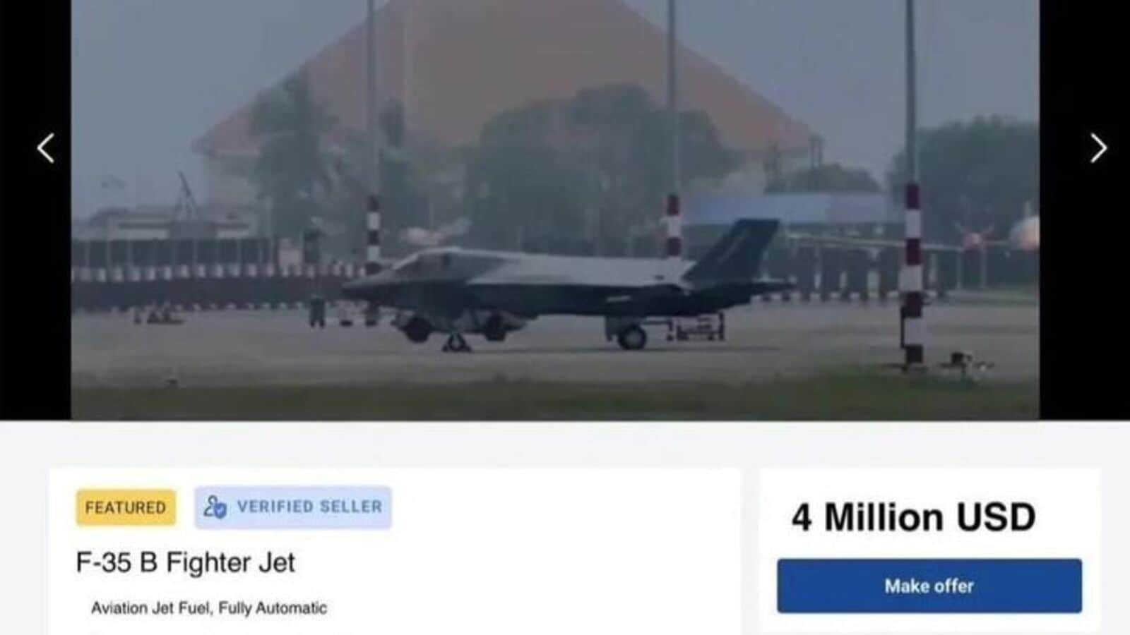 British fighter jet F-35B for sale on OLX? Here's the truth about aircraft grounded at Thiruvananthapuram airport