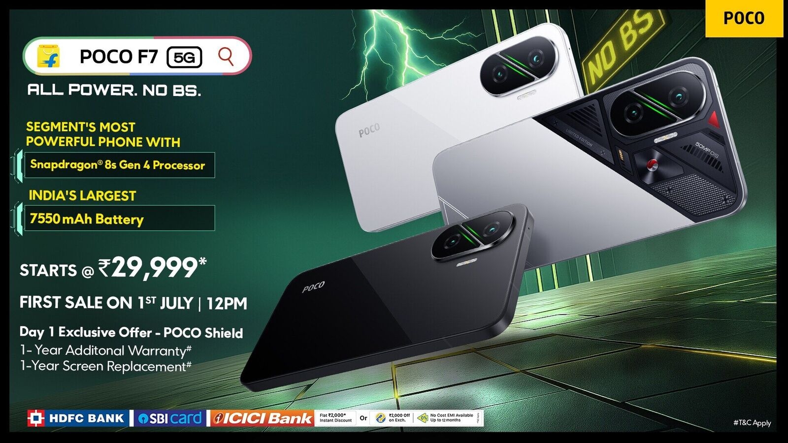 Poco F7 5G launched in India with Snapdragon 8s Gen 4 SoC, 7550mAh battery: Price, specifications and more