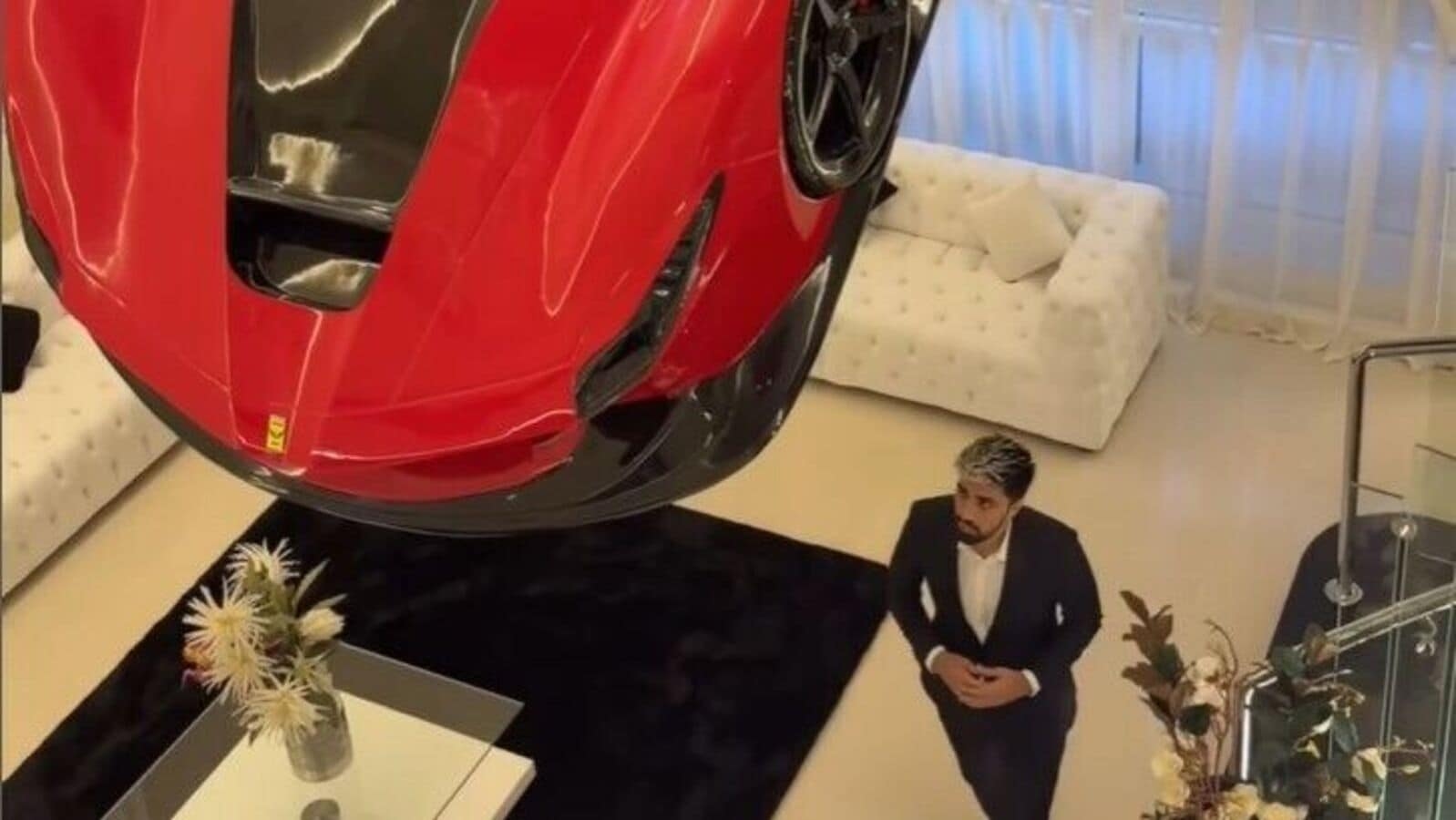 World's costliest Chandelier? Dubai YouTuber turns $5,00,000 Ferrari car into home decor
