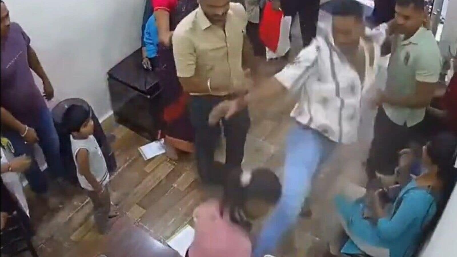Caught on camera: Receptionist kicked, pulled by hair at clinic in Kalyan after telling patient to wait