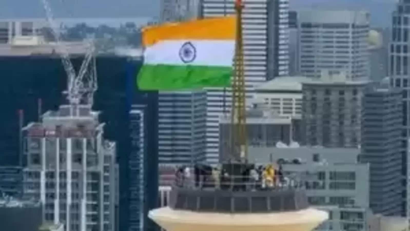 Video: In a first, Indian flag hoisted at Seattle's 605-feet-tall Space Needle to mark 79th Independence Day
