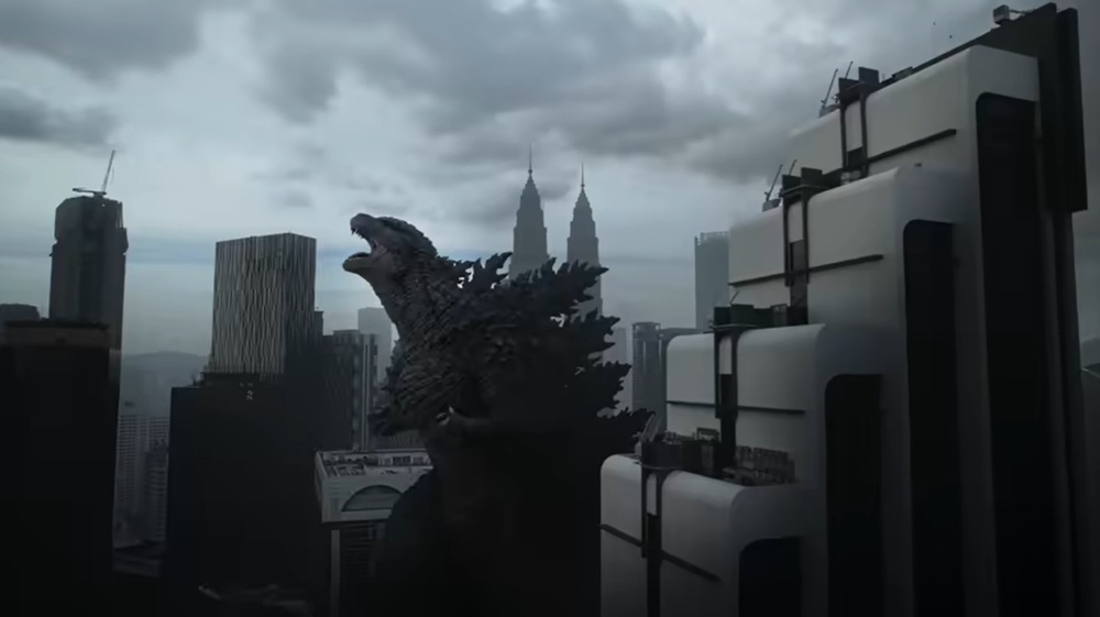 Godzilla looms over Malaysia's Petronas Twin Towers in 70th anniversary tribute to SE Asian fans (VIDEO)