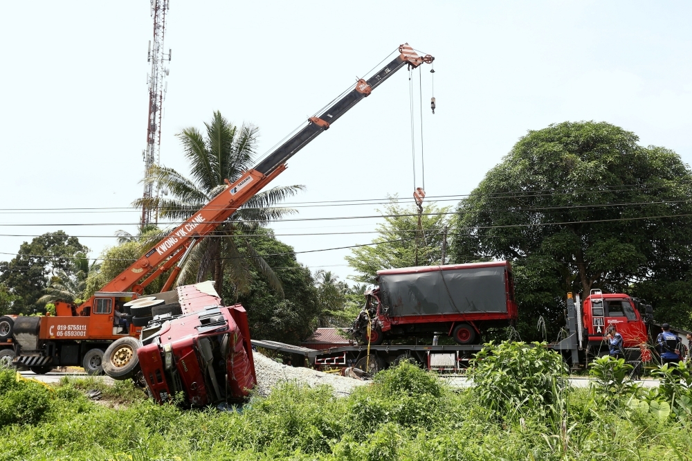 Perak police: Sand lorry driver involved in Teluk Intan FRU crash found negative for drugs, investigations ongoing