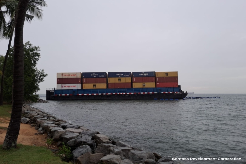 Barge grounds off Singapore's Tanjong Beach, no injuries or pollution reported