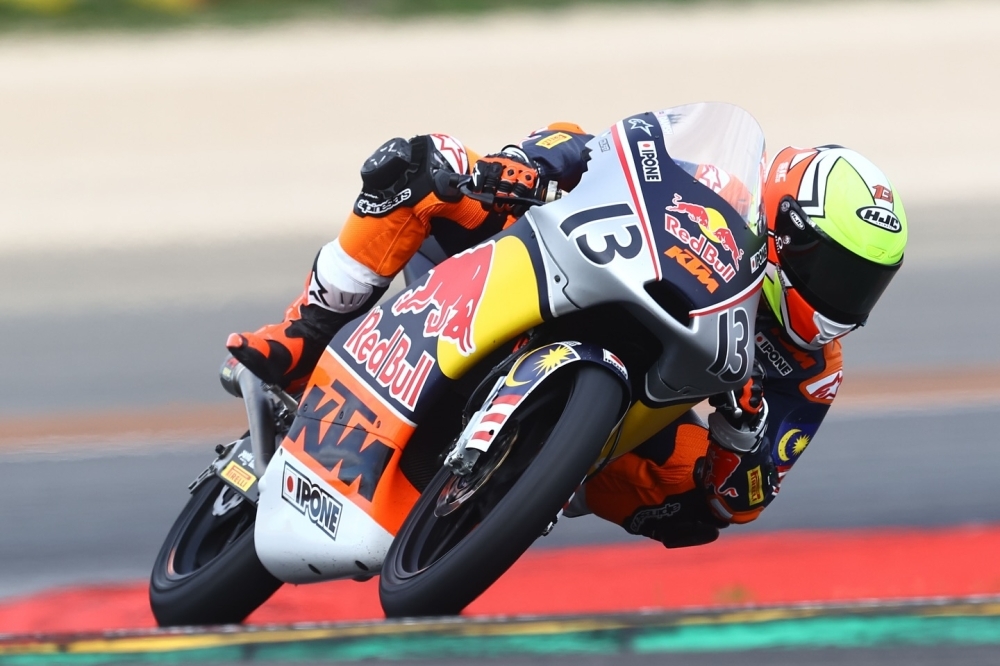 ‘Yes, finally we get a P1': Muhammad Hakim Danish celebrates first MotoGP Rookies Cup win of season in Aragon