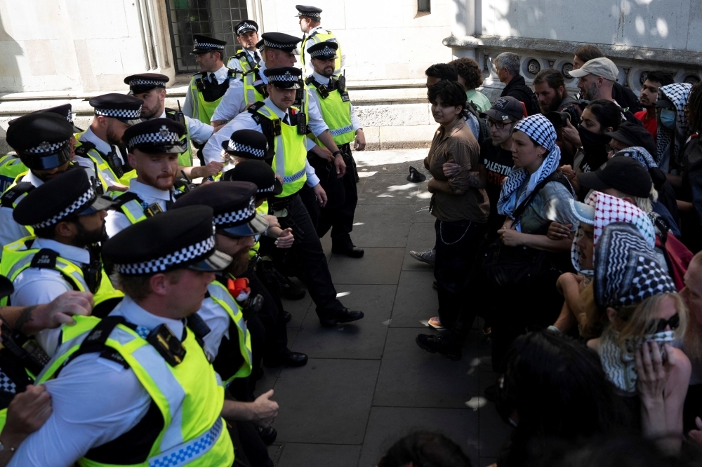 UK police arrest over 20 supporters of now banned pro-Palestine group